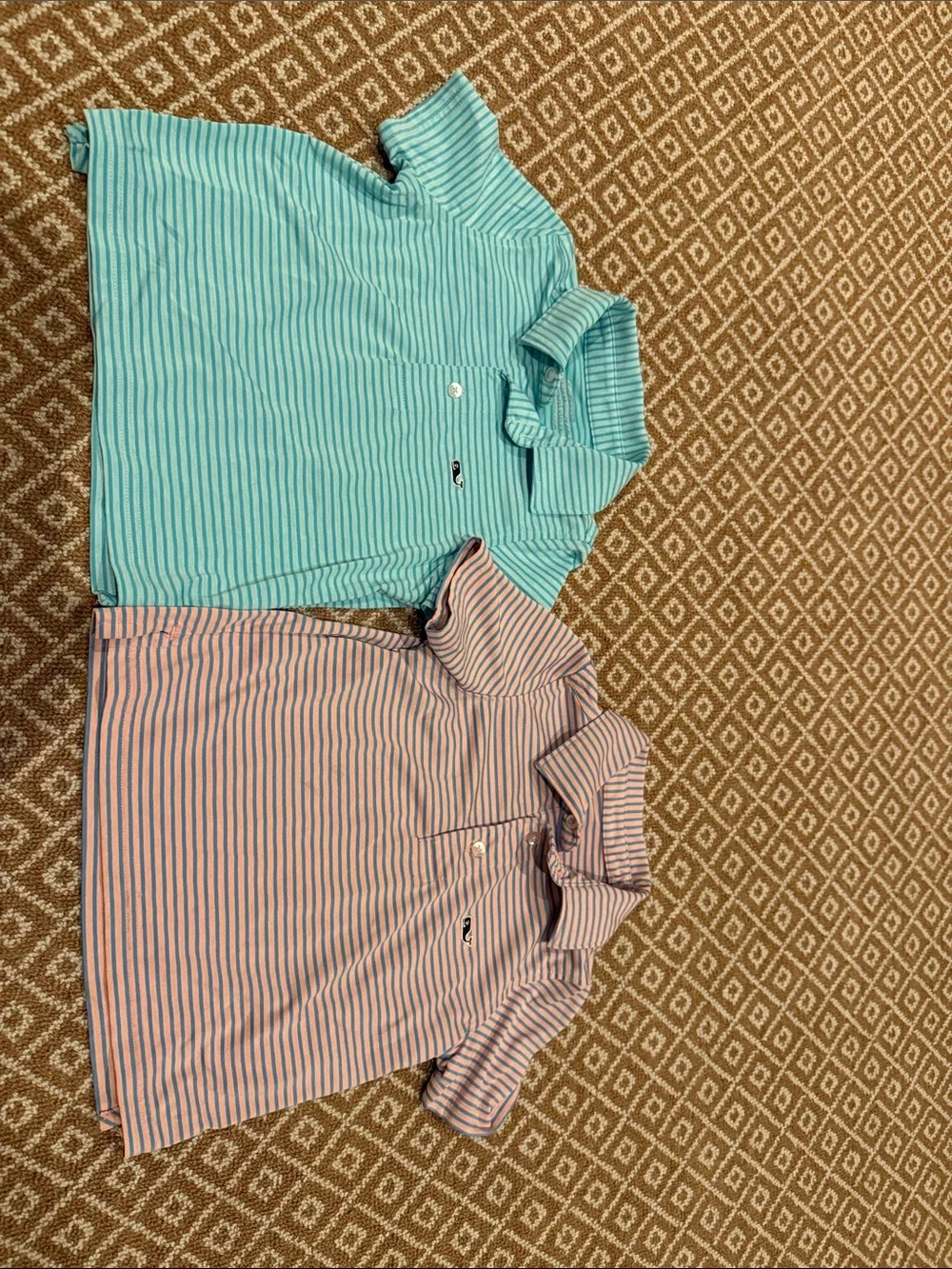 Vineyard Vines Kids Striped Polos - Blue / Pink - Classic Whale - 2T 2x Shirst